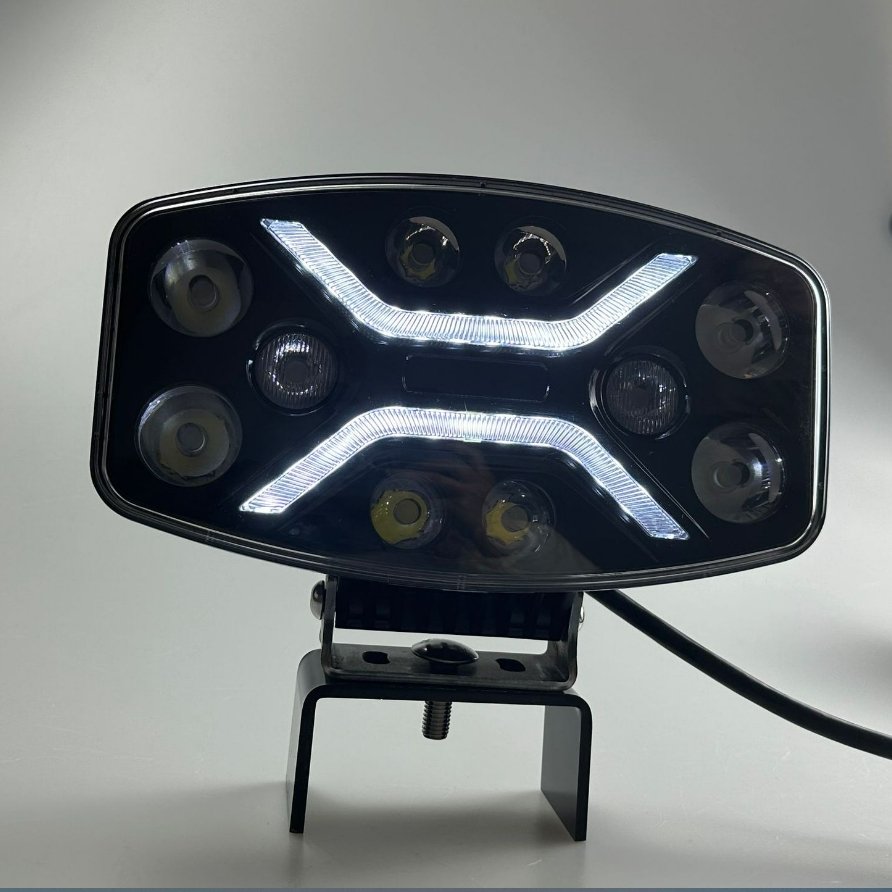 2024 Hot Selling 9" 10 Inch 70W Amber White DRL Spotlight Light Ip68 Led Driving Light Truck Car UTV ATV Auto Led Work Light