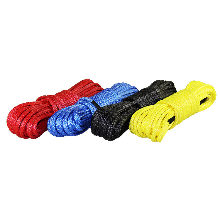 High Quality Strength 1/4 Inch UHMWPE Fiber Braided Manual Towing 12V ATV UTV Synthetic Winch Rope