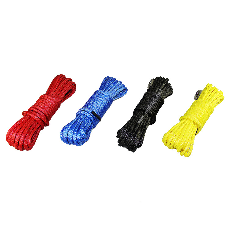 High Quality Strength 1/4 Inch UHMWPE Fiber Braided Manual Towing 12V ATV UTV Synthetic Winch Rope
