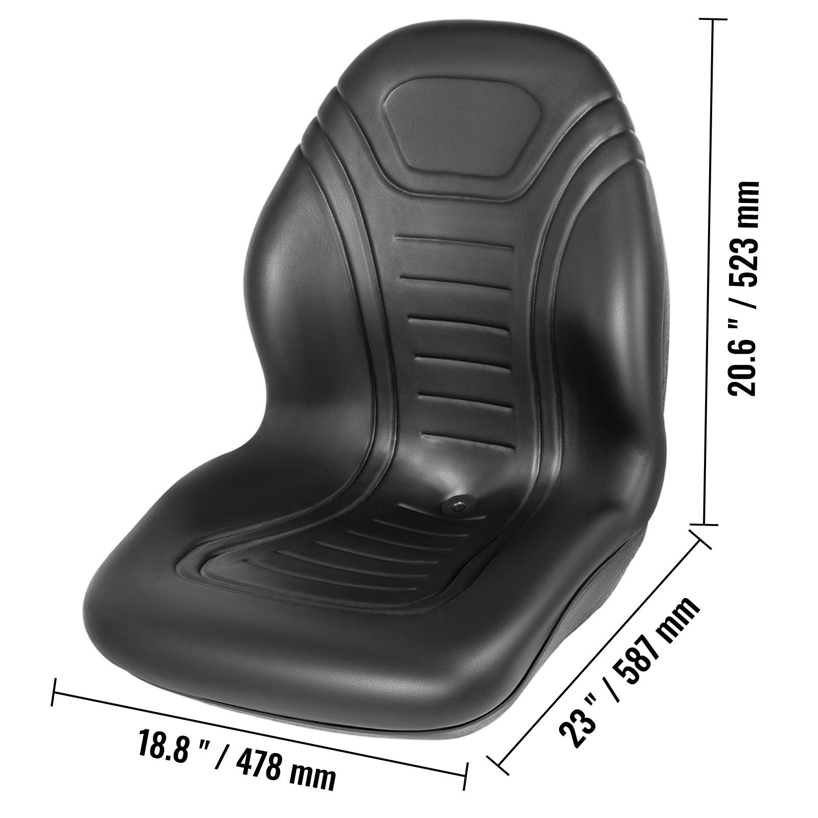 New Yellow High Back Vinyl Universal Mount Lawn Mower Garden Tractor UTV/ATV Seat for Farms & Home Use