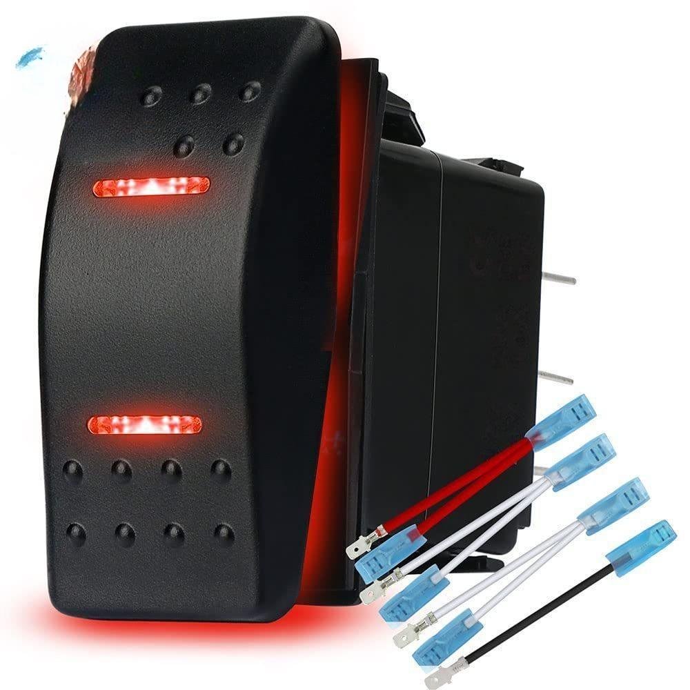 Waterproof Rocker Switch Toggle On-Off-On 12V/20A 24V/10A for Marine Boat Car Truck Trailer 4x4 Caravan RV SUV ATV UTV