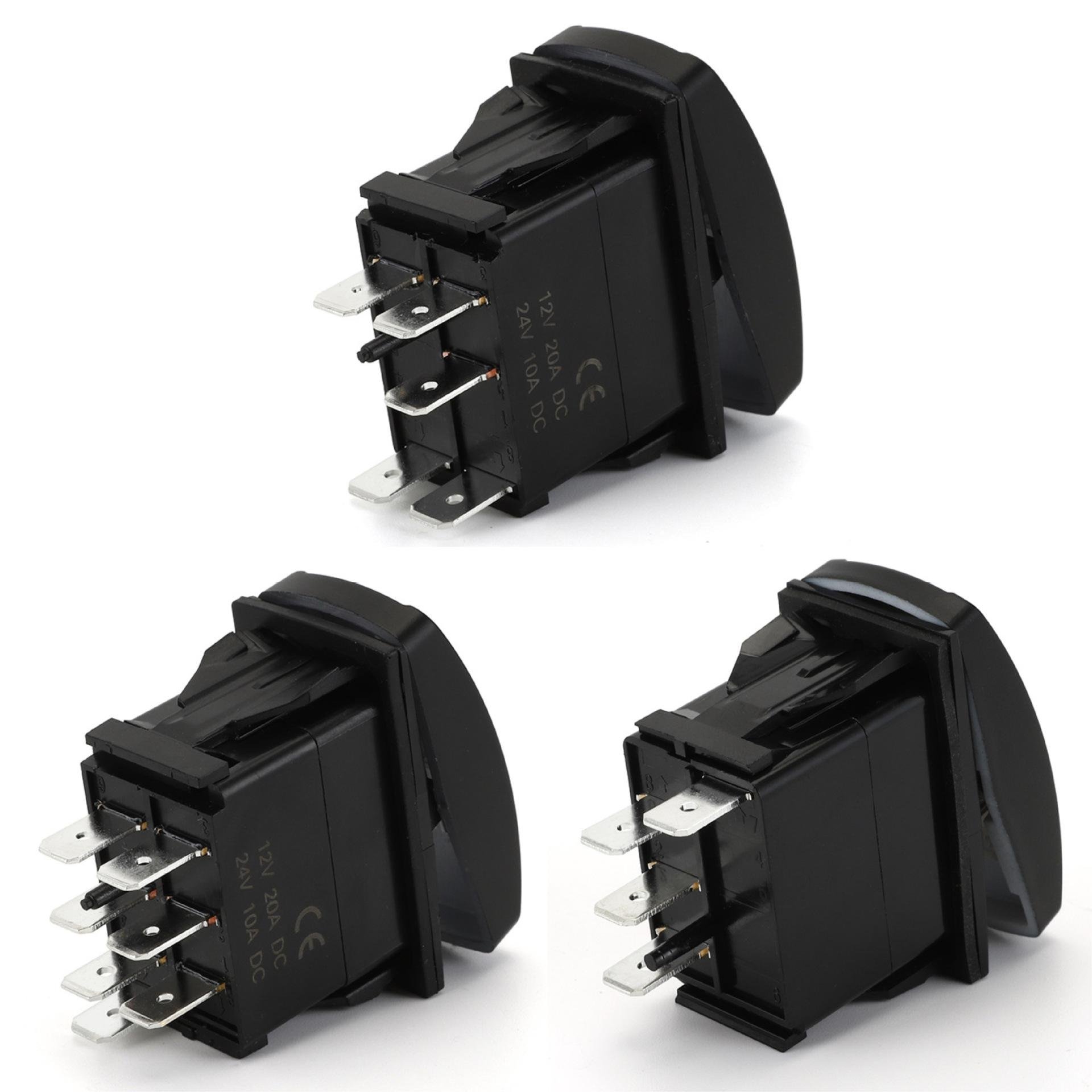 Waterproof Rocker Switch Toggle On-Off-On 12V/20A 24V/10A for Marine Boat Car Truck Trailer 4x4 Caravan RV SUV ATV UTV