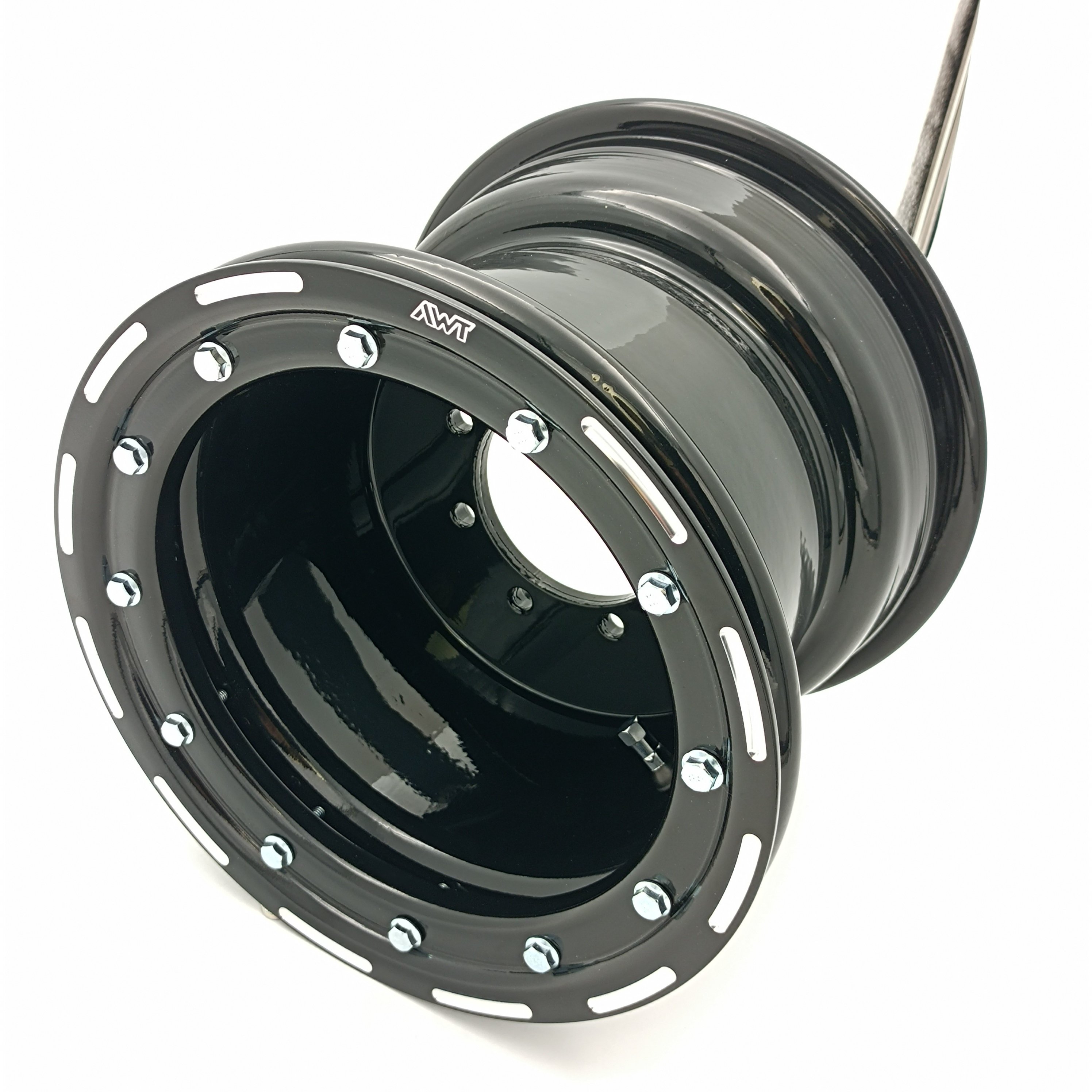 Black Beadlock Rim 10" 10X8 3+5 4/110/115 With Milled Ring Fit for TRX LTR LTZ KFX 250 400 450
