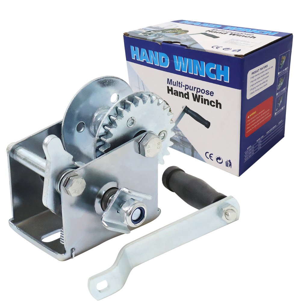 500 - 3500 Lbs Wire Rope Portable Small Manual Winch Construction Pulling Anchor Boat Winch Mini Crane Hoist Lifting Hand Winch