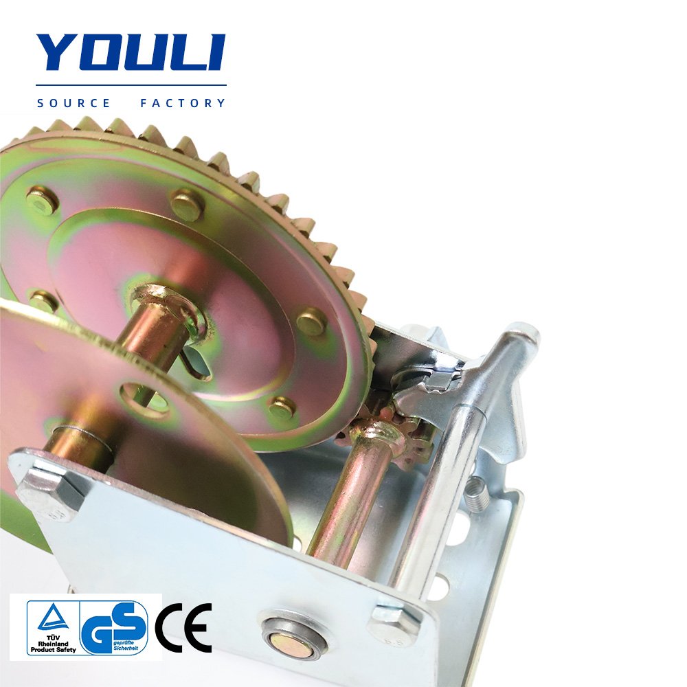 500 - 3500 Lbs Wire Rope Portable Small Manual Winch Construction Pulling Anchor Boat Winch Mini Crane Hoist Lifting Hand Winch