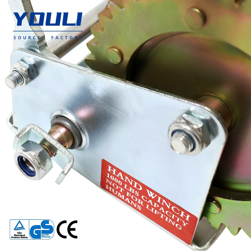 500 - 3500 Lbs Wire Rope Portable Small Manual Winch Construction Pulling Anchor Boat Winch Mini Crane Hoist Lifting Hand Winch