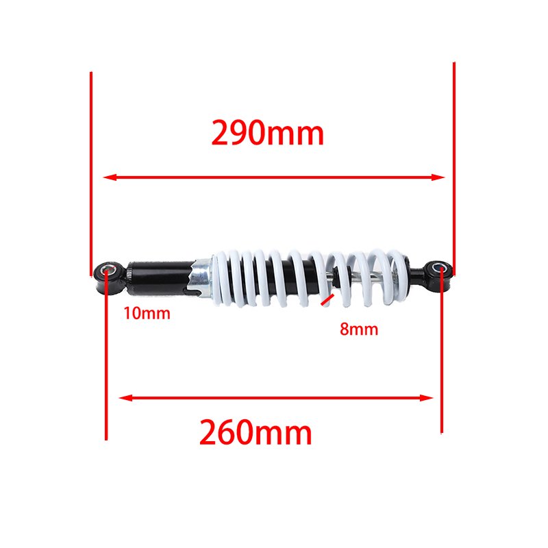 260mm M10 Motorcycle Rear Shock Absorber Suspension 8mm Spring for 50cc 70cc 90 110cc 125cc ATV Go Kart Motorcycle Pocket Bike