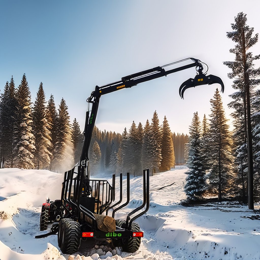 CE EPA Forest 360 Rotation Hydraulic Timber Loading Trailer Wood Wagon Grab PTO Pump Log Trailer with Brakes Crane Grapple Winch