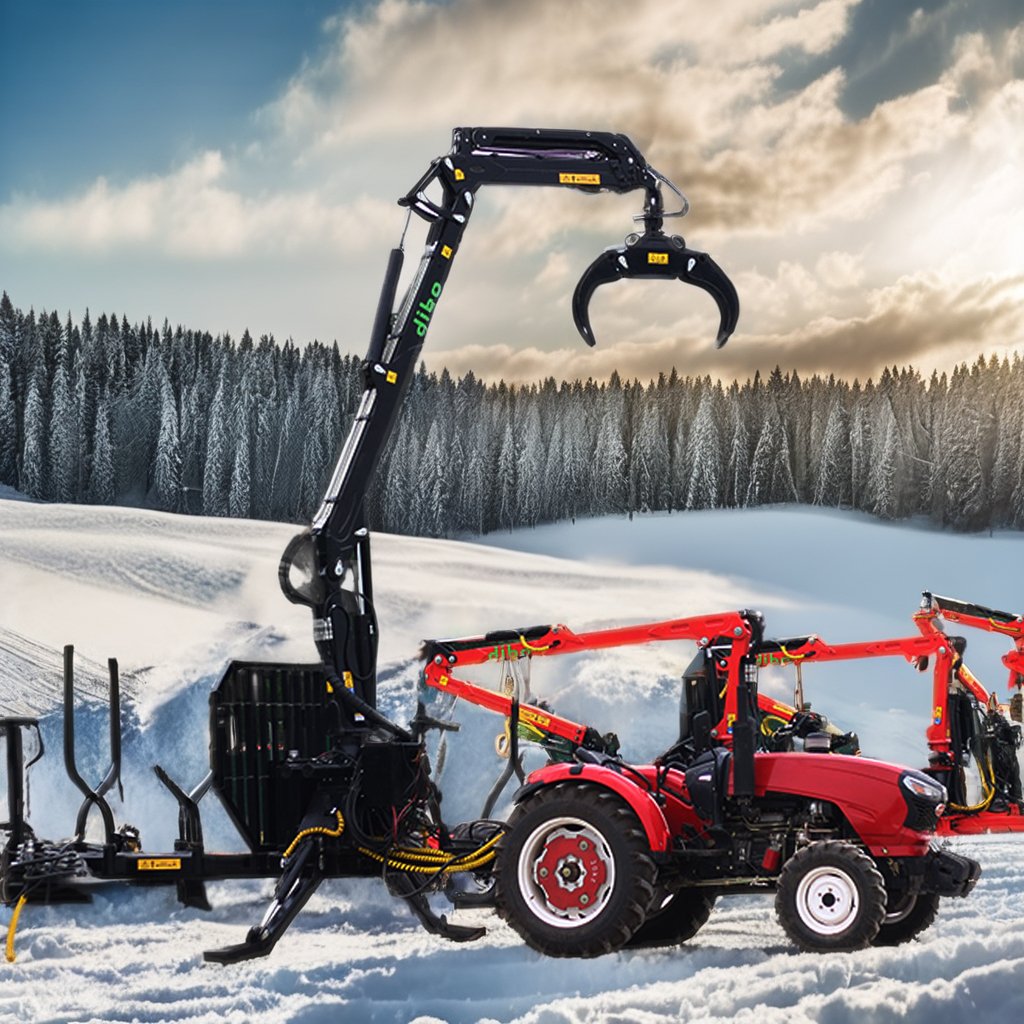 CE EPA Forest 360 Rotation Hydraulic Timber Loading Trailer Wood Wagon Grab PTO Pump Log Trailer with Brakes Crane Grapple Winch