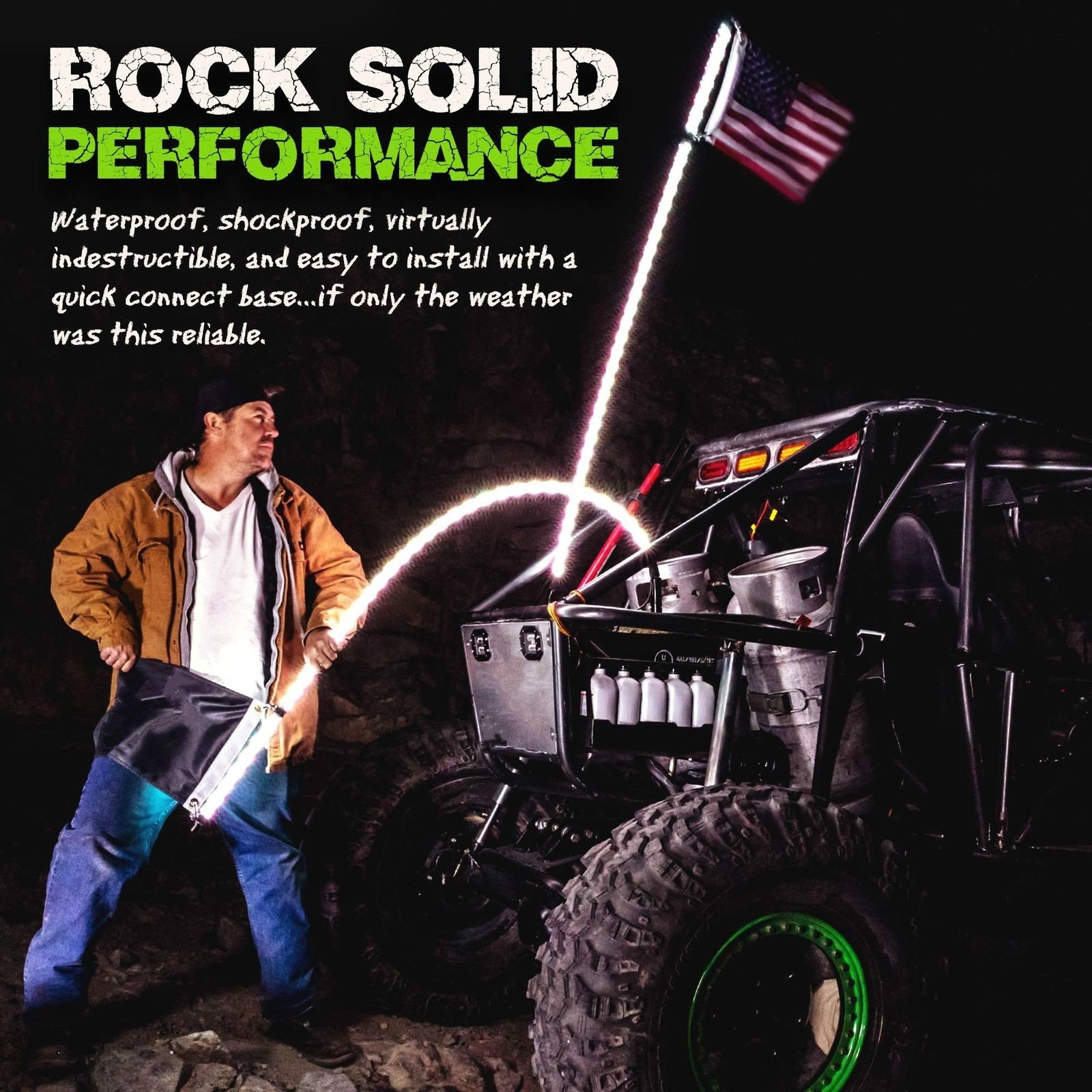 China Made Nawind ATV/UTV Quick Release LED Milk Tube Whip for Off Road Buggy