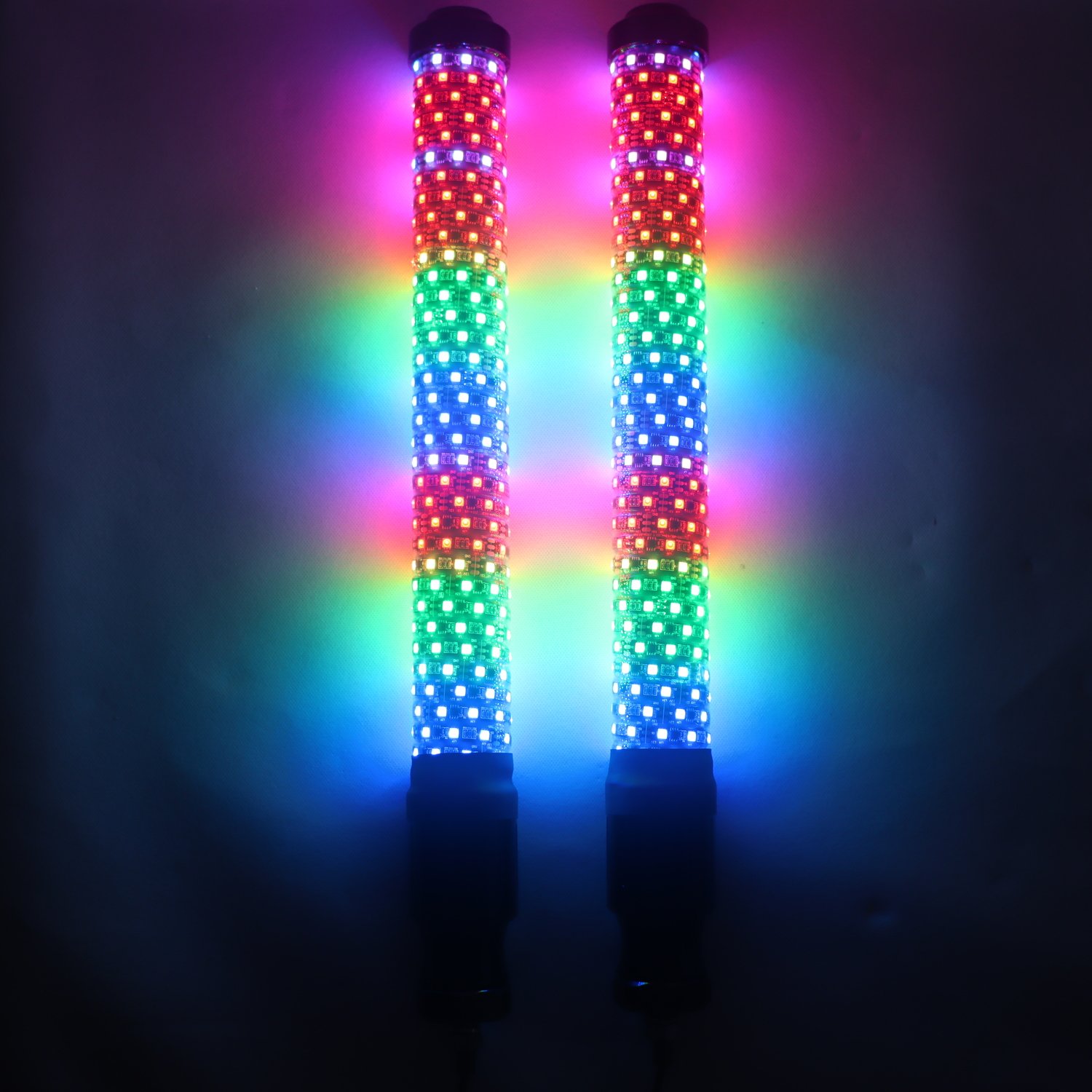 NEW Design 2Ft FAT LED Whip Light ATV UTV Rzr Antenna Light 2.2 Inch Diameter With More LEDs Whip Light