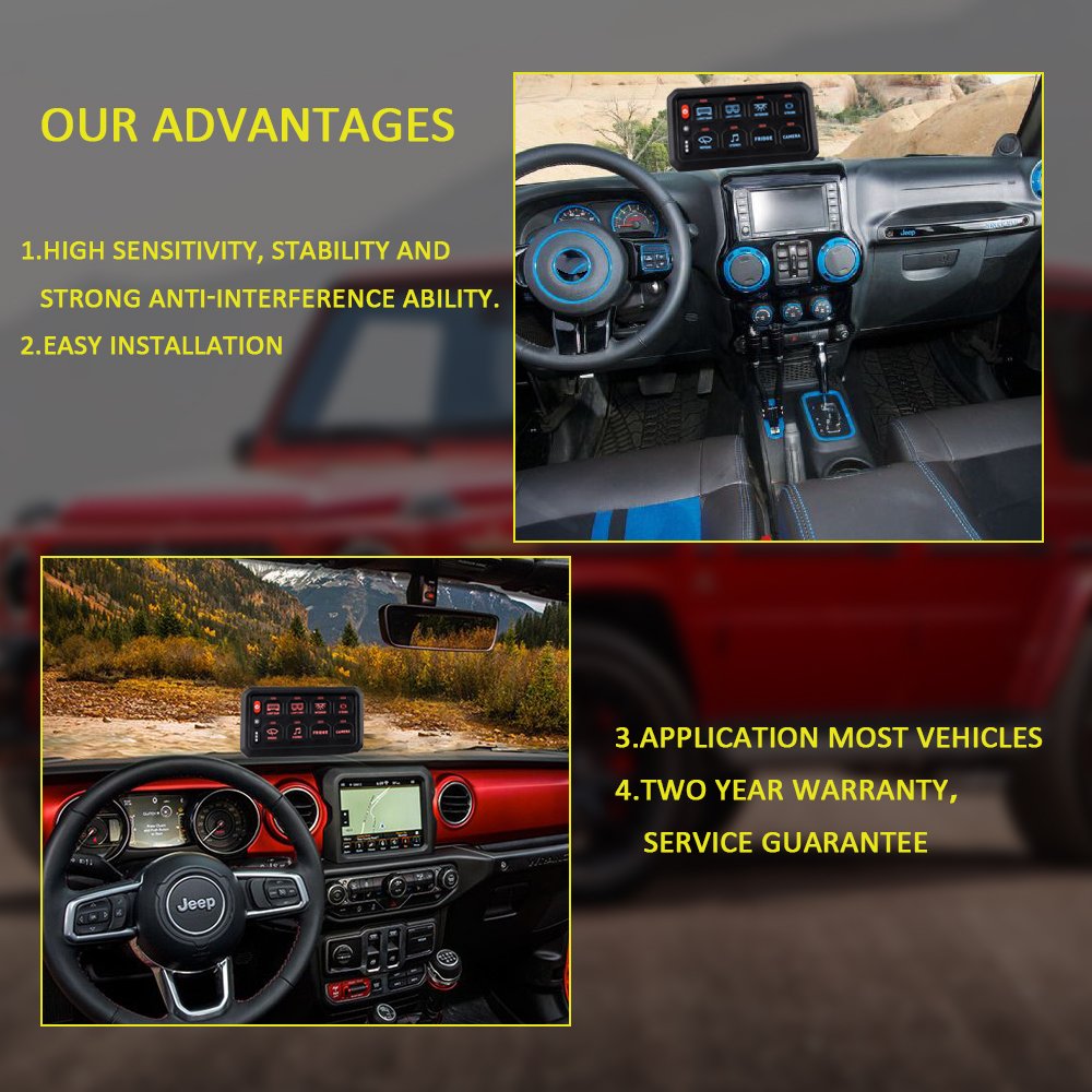 General 8 Gang Switch Panel Marine SUV ATV UTV Truck 4x4 12V 24V Off-road Auto LED Switch Panel with Circuit Control Box