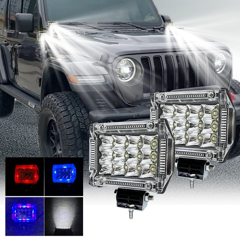 36W 4inch Waterproof Work Light LED Light Bars RGB Spot Beam for Work Driving Offroad Boat Tractor Truck 12V 24V Car Accessories