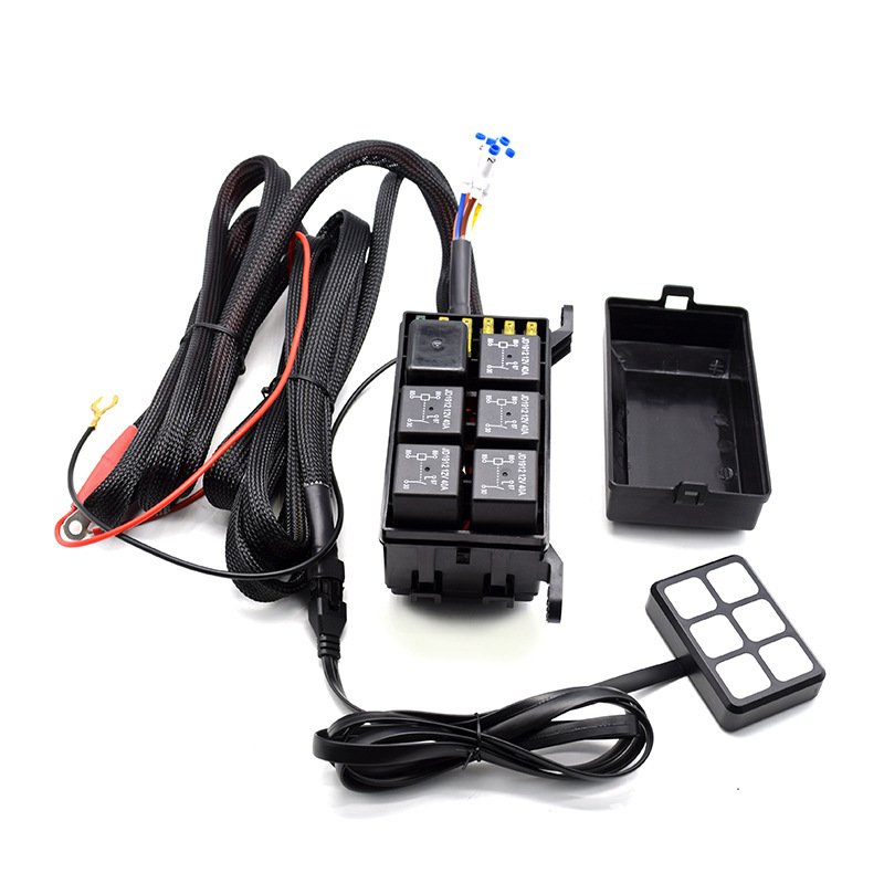 6 Circuit Control Box Universal Waterproof Fuse Relay Box Touch Switch Box with Label Stickers for Truck ATV UTV SUV Car