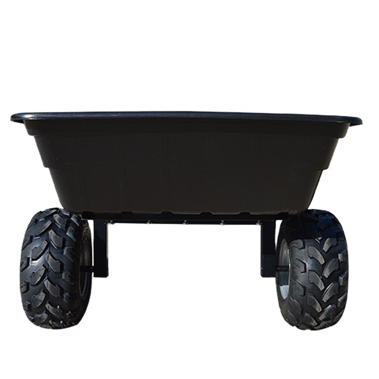 Garden Star Towable 6.5 Cubic Foot Poly Tray Dumping Lawn and Garden Utility Trailer
