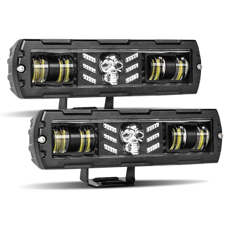 12V 24V RGB Skull Led Fog Light New Style Driving Light Emergency Strobe Flasher Light for Motorcycle Truck SUV ATV