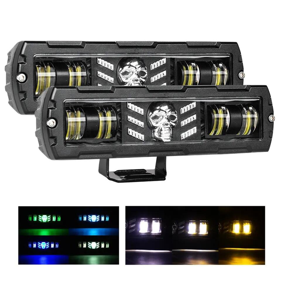 12V 24V RGB Skull Led Fog Light New Style Driving Light Emergency Strobe Flasher Light for Motorcycle Truck SUV ATV