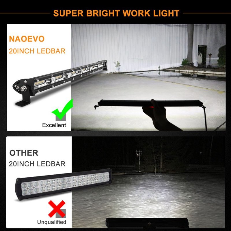 LED Work Light 7 Inch 14 Inch 30 Inch Ultra-thin Single Row LED Light Bar Suitable for Off-road 4X4 Je-ep Wrangler Jk Work Light