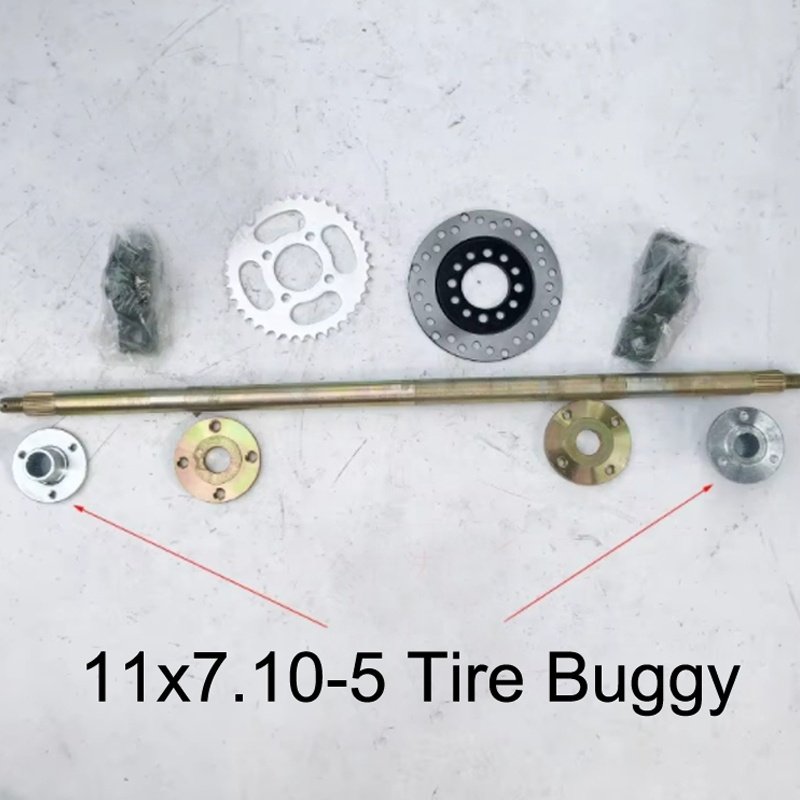 Car Motor Bike Accessories DIY 11x7.10-5 Tire Buggy Disc Rotor Sprocket 81CM Rear Axle for ATV UTV Go Kart 125 150 200 250CC
