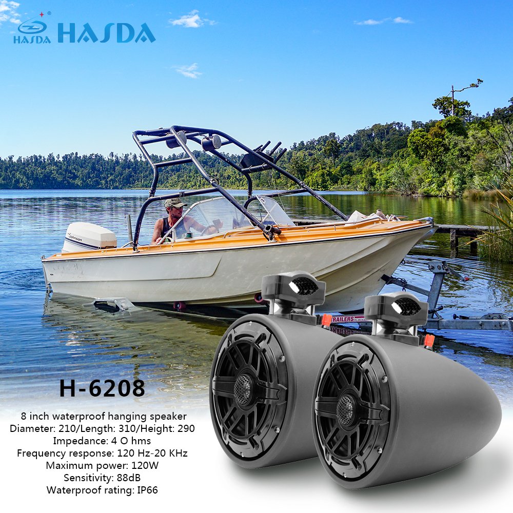 Heavy Duty Waterproof 8-inch Outdoor Speaker Suitable for ATV UTV Rzr Golf Cart Tractor Powersports Boat Truck jeep