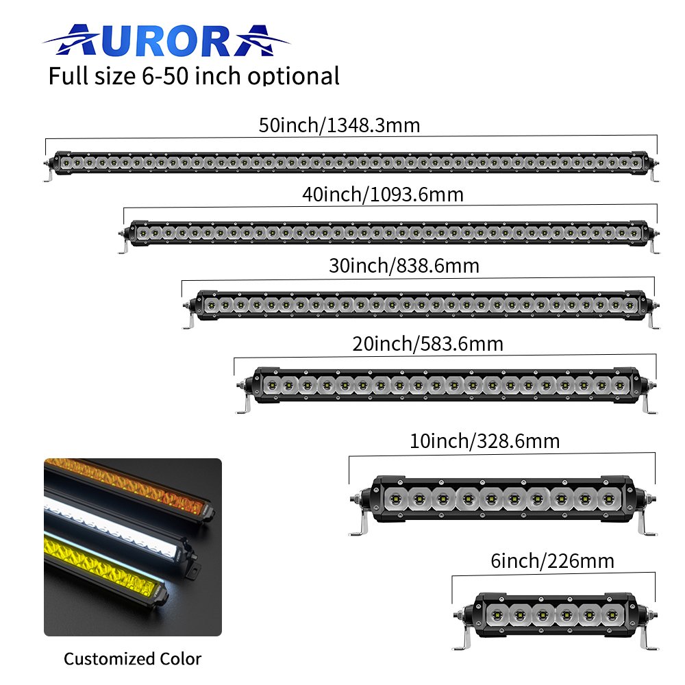 AURORA IP68 IP69K 30 Inch Single Row 4x4 Led Driving Light bar Offroad Light