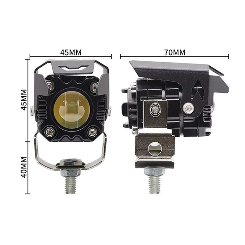 LED Motorcycle Headlight Fog Lights Auxiliary Driving Lamp Hi/low Beam Amber White Spotlight Dual Color Motorcycle Accessories