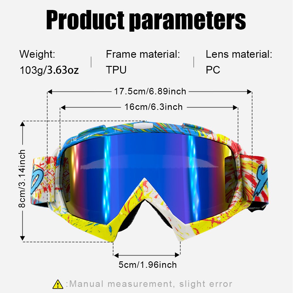 Dirt Bike Motorcycle Goggles off Road ATV UTV Goggles Anti Scratch Riding Goggle Glasses for Men Women