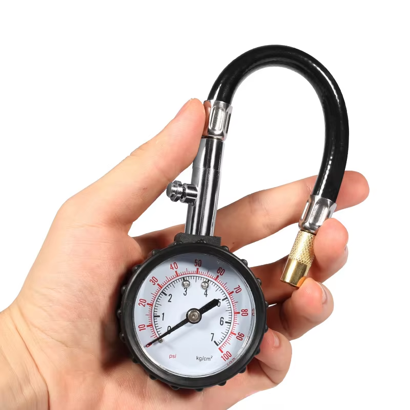 High-Precision 0-100PSI Long Tube Gauge Meter Tyre Air Tester for Car and Motorcycle Tire Pressure Monitoring System