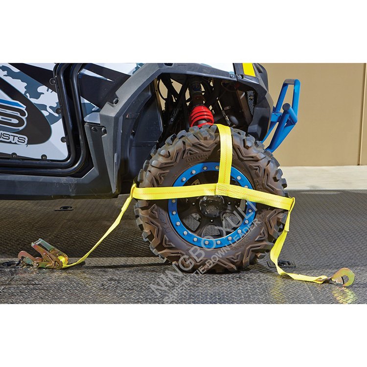 ATV SXS UTV MUV Riding Mower Wheel Rim Tire Bonnet Tie Down Ratchet Strap