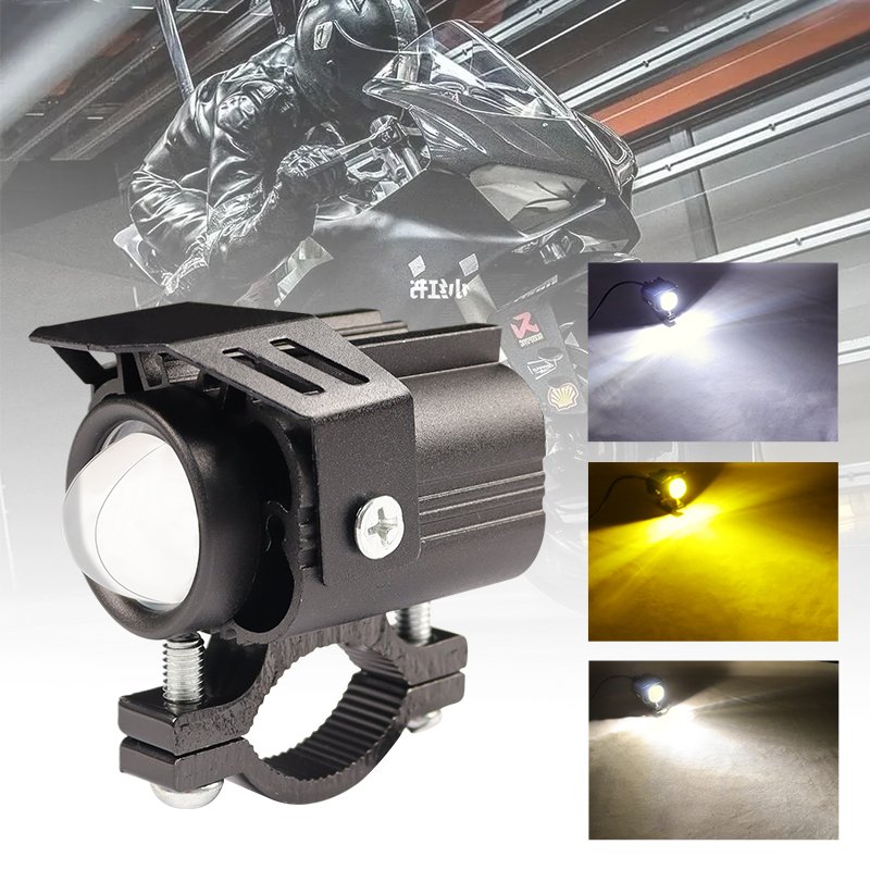 Universal Electric Bikes Headlight Off Road Dual Color Scooter Fog Lamp Motorcycle Driving Head Lights for Therewheeler