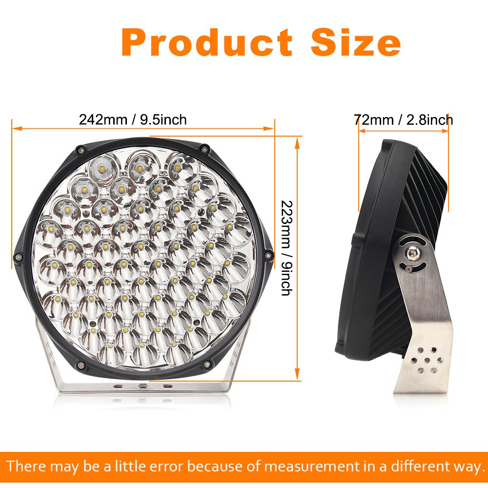 New Brightest Led Work Light 9 Inch Round 260w 185W Led Driving Light 4X4 Offroad for Truck SUV ATVs