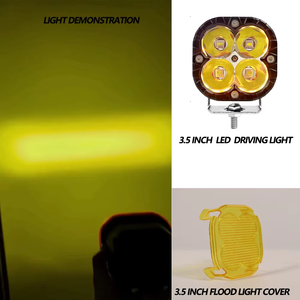 LED Cube Work Light Spot Pods Driving Amber White Fog Lamp Off-road ATV UTV