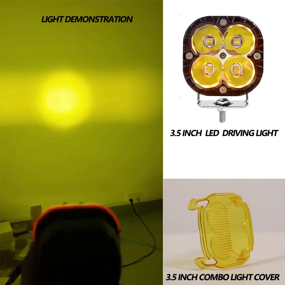 LED Cube Work Light Spot Pods Driving Amber White Fog Lamp Off-road ATV UTV