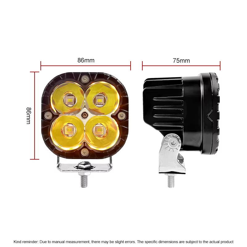 LED Cube Work Light Spot Pods Driving Amber White Fog Lamp Off-road ATV UTV