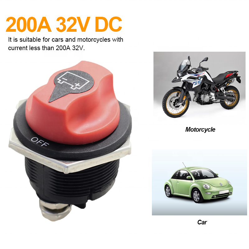 200A Master Battery Disconnect Isolator 12V-48V on Off Power Cutoff Switch Waterproof Heavy Duty for Marine Boat Car RV ATV UTV