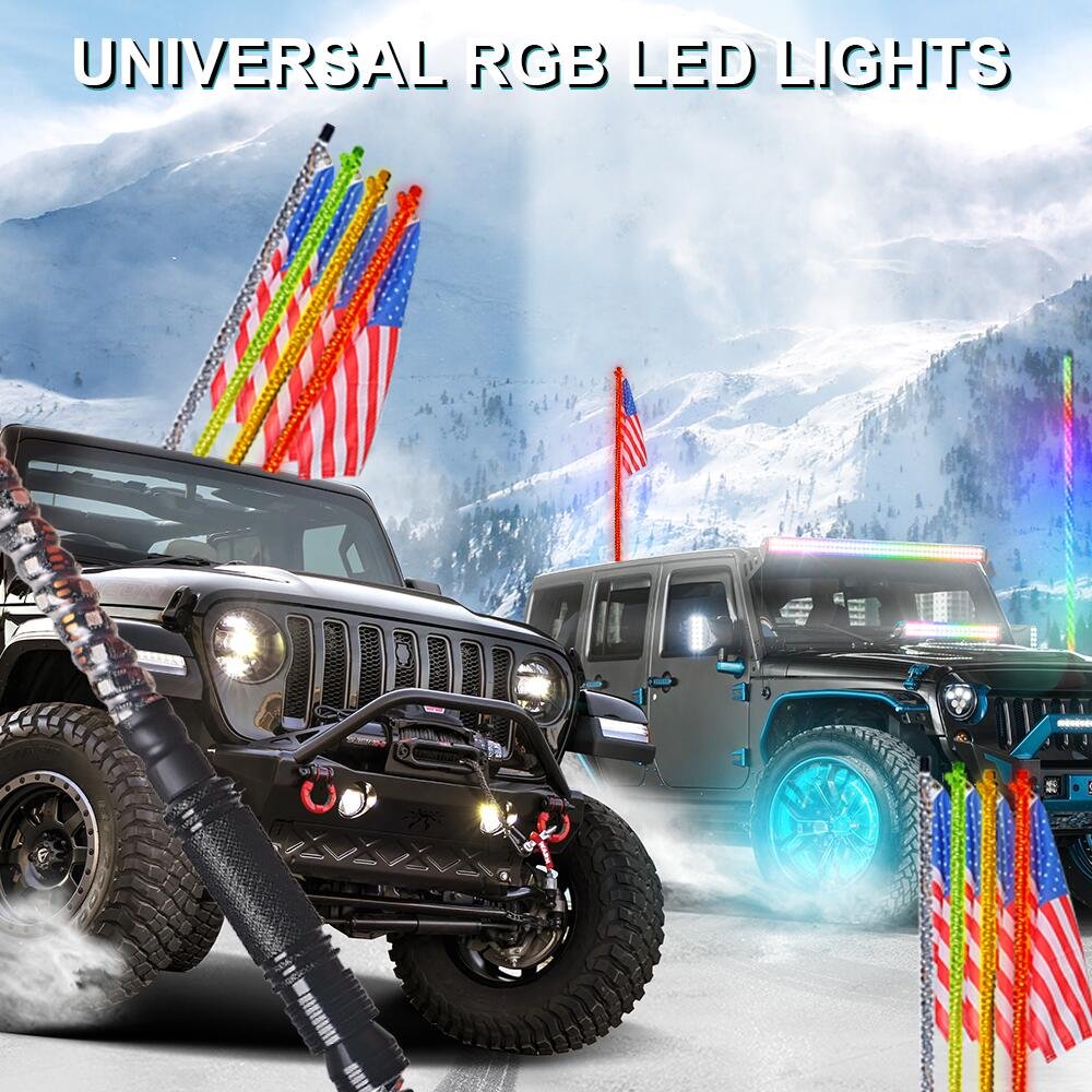 Canam Maverick X3 Can Am Rzr 570rzr Accesorios Buggy Spare Part RGB Led Whip Light for Atv Utv Led Spiral Flag Light for Polaris