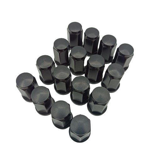 Wheel Accessories Parts Set of 16 Black 10x1.25 Flat Seat ATV & UTV Lug Nuts 17mm Hex for Yamaha, Honda,Kawasaki and Suzuki ATV