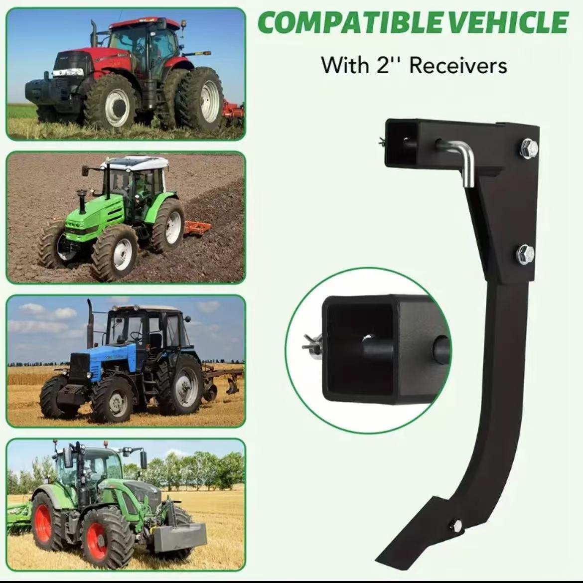 New 18-Inch Trencher and 2-Inch Receiver ATV/UTV/Tractor Plow With Bearing for Farming and Harvesting