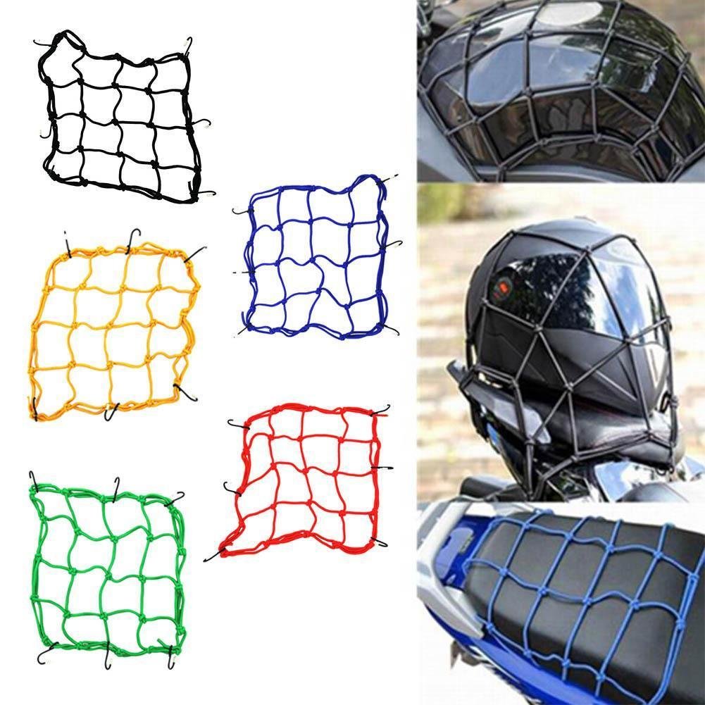 30x30cm Universal 6 Hooks Bungee Cargo Net Motorcycle Motorbike Helmet Hold Down Fuel Tank Luggage Mesh Storage Organizer Net