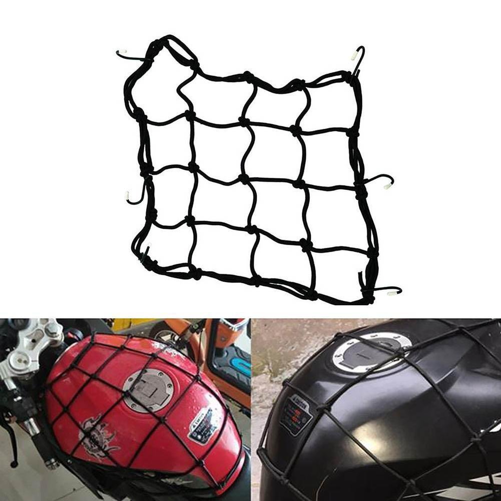 30x30cm Universal 6 Hooks Bungee Cargo Net Motorcycle Motorbike Helmet Hold Down Fuel Tank Luggage Mesh Storage Organizer Net