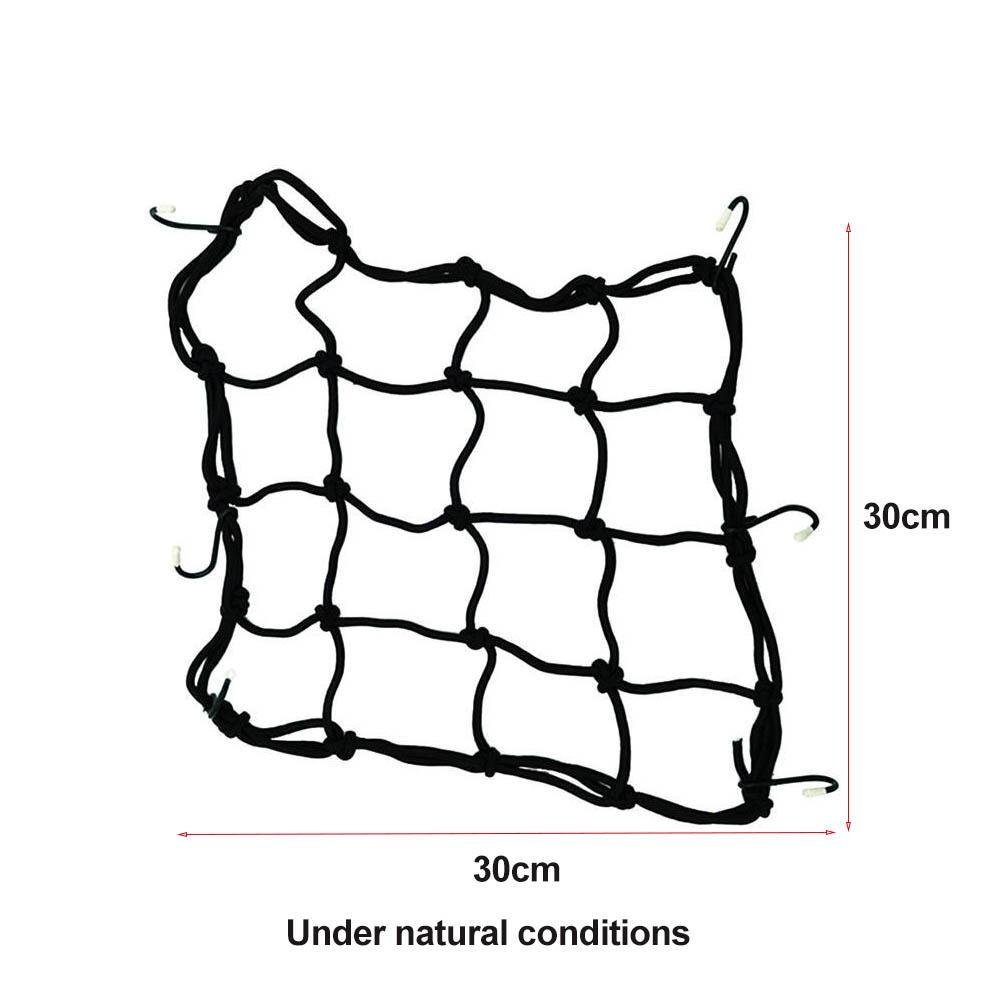 30x30cm Universal 6 Hooks Bungee Cargo Net Motorcycle Motorbike Helmet Hold Down Fuel Tank Luggage Mesh Storage Organizer Net