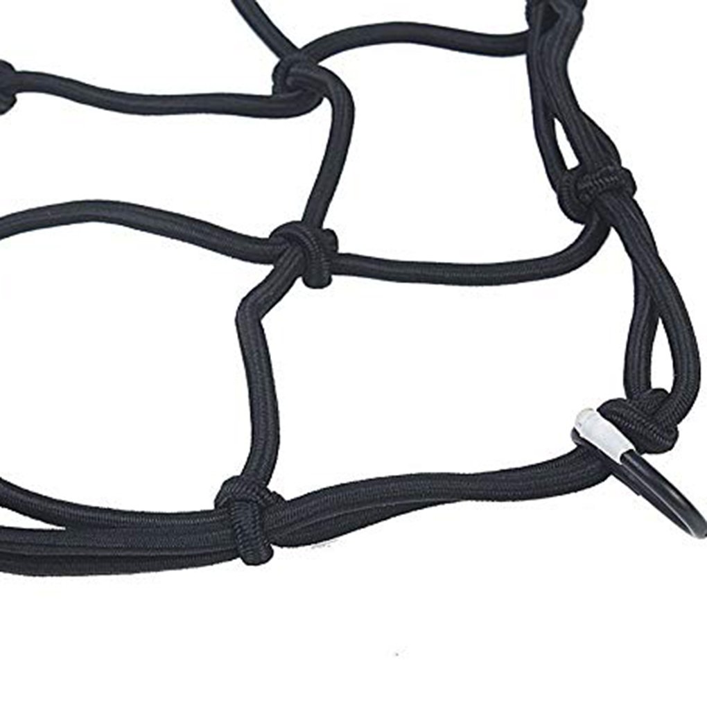 30x30cm Universal 6 Hooks Bungee Cargo Net Motorcycle Motorbike Helmet Hold Down Fuel Tank Luggage Mesh Storage Organizer Net