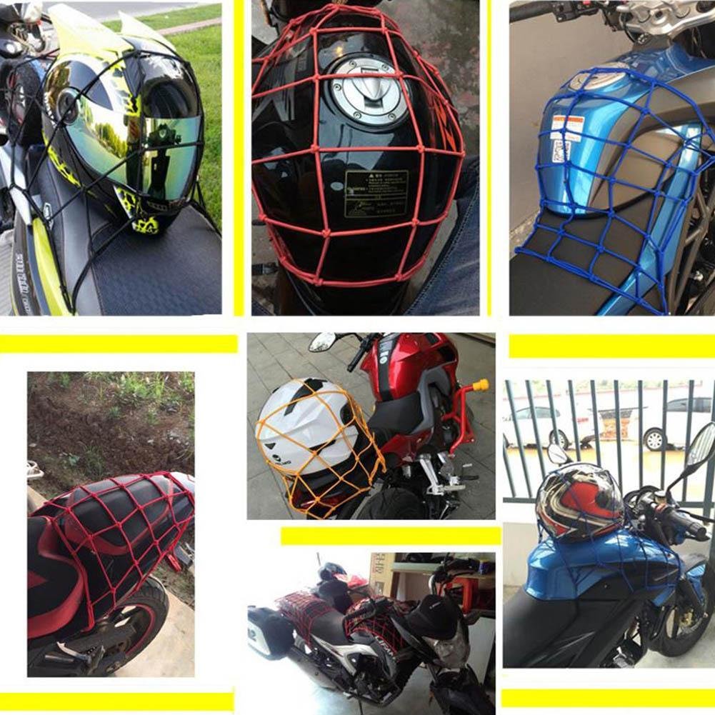 30x30cm Universal 6 Hooks Bungee Cargo Net Motorcycle Motorbike Helmet Hold Down Fuel Tank Luggage Mesh Storage Organizer Net