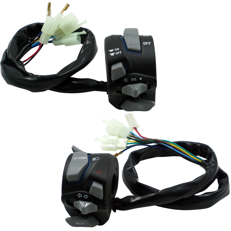 7/8" 22mm Motorcycle ATV Handlebar Control Switches Headlight Fog Lamp Light Turn Signal Horn Switch Button Blue Red LED Light