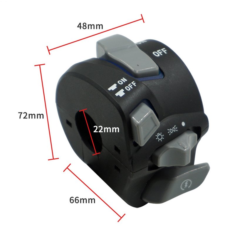 7/8" 22mm Motorcycle ATV Handlebar Control Switches Headlight Fog Lamp Light Turn Signal Horn Switch Button Blue Red LED Light