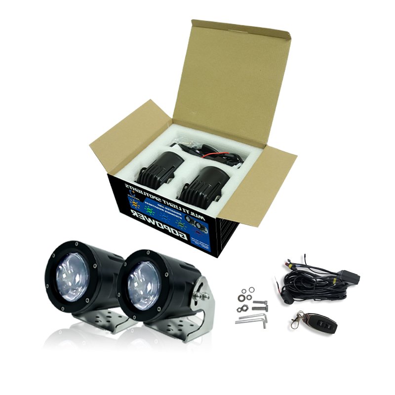 New RGB Customized ATV UTV Truck Offroad SUV 4X4 LED Fog Light Car Offroad Truck Motorcycle Mini Led Car Laser Work Light