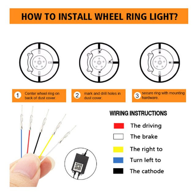 15'' 17'' Waterproof RGB Truck Off Road Ring Rim Light Programmable App Control LED Wheel Light for Car SUV ATV