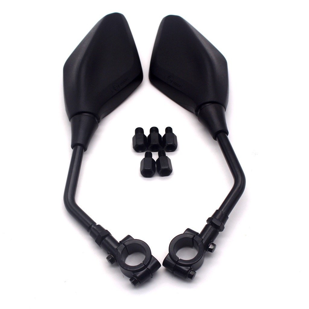 Universal ATV Motorcycle Rearview Side Mirror with Adapter and Screws 10mm