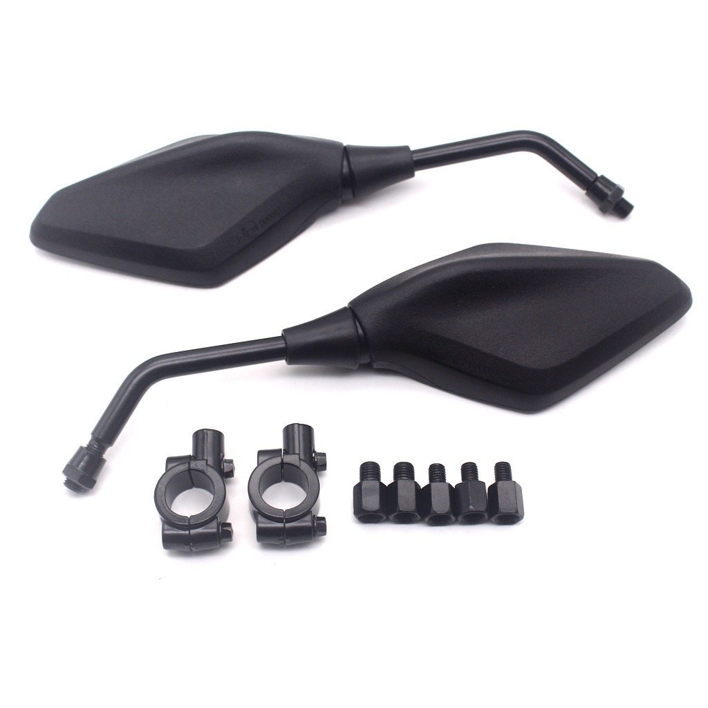 Universal ATV Motorcycle Rearview Side Mirror with Adapter and Screws 10mm