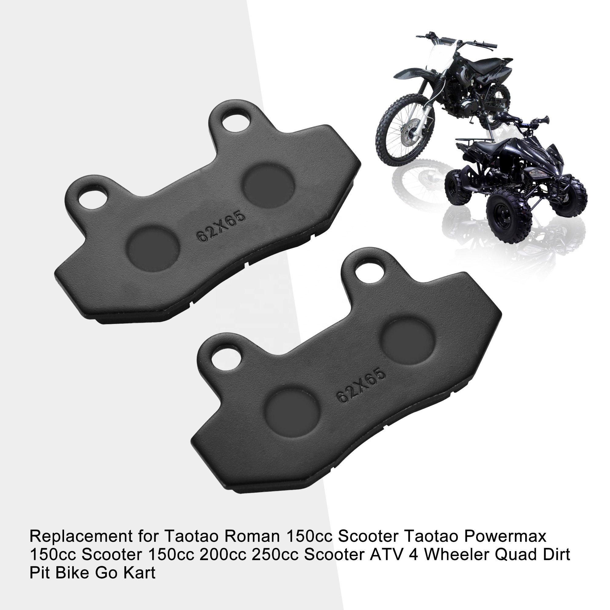 GOOFIT Brake Pads One Pair Brakes System Replacement for 150cc 200cc 250cc Scooter Go Kart ATV Dirt Bike Pit Bike